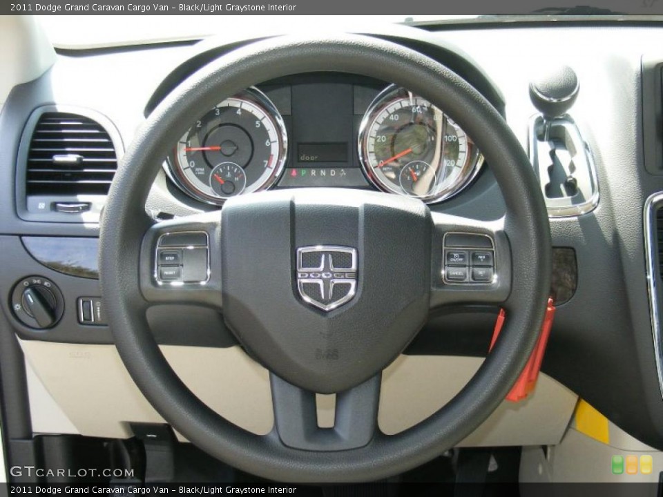 Black/Light Graystone Interior Steering Wheel for the 2011 Dodge Grand Caravan Cargo Van #47661001