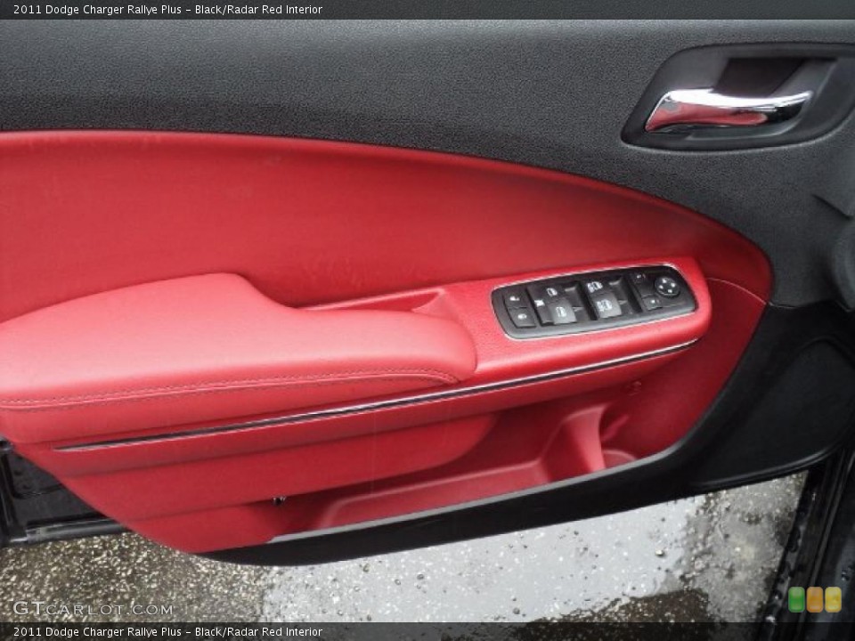 Black/Radar Red Interior Door Panel for the 2011 Dodge Charger Rallye Plus #47664571