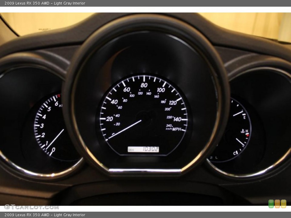 Light Gray Interior Gauges for the 2009 Lexus RX 350 AWD #47666416