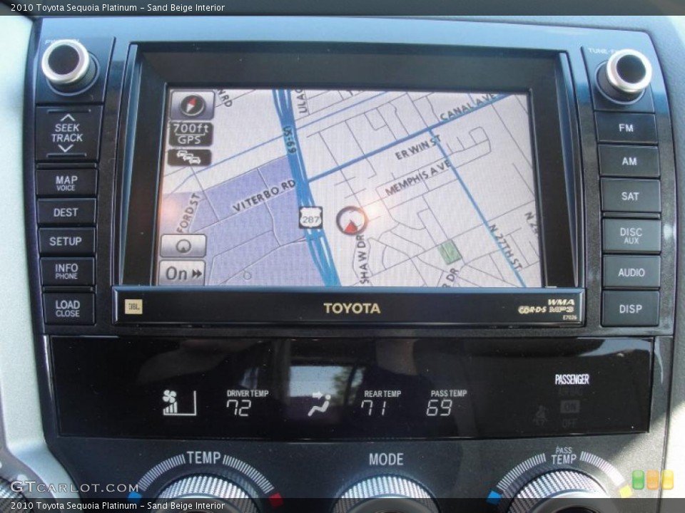 Sand Beige Interior Navigation for the 2010 Toyota Sequoia Platinum #47673625