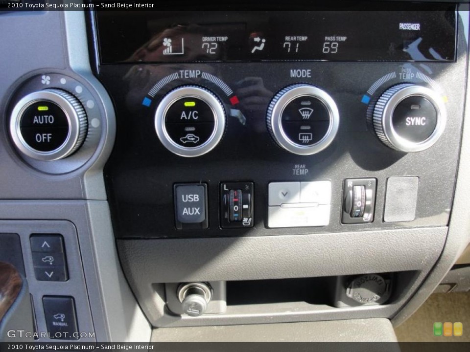 Sand Beige Interior Controls for the 2010 Toyota Sequoia Platinum #47673640