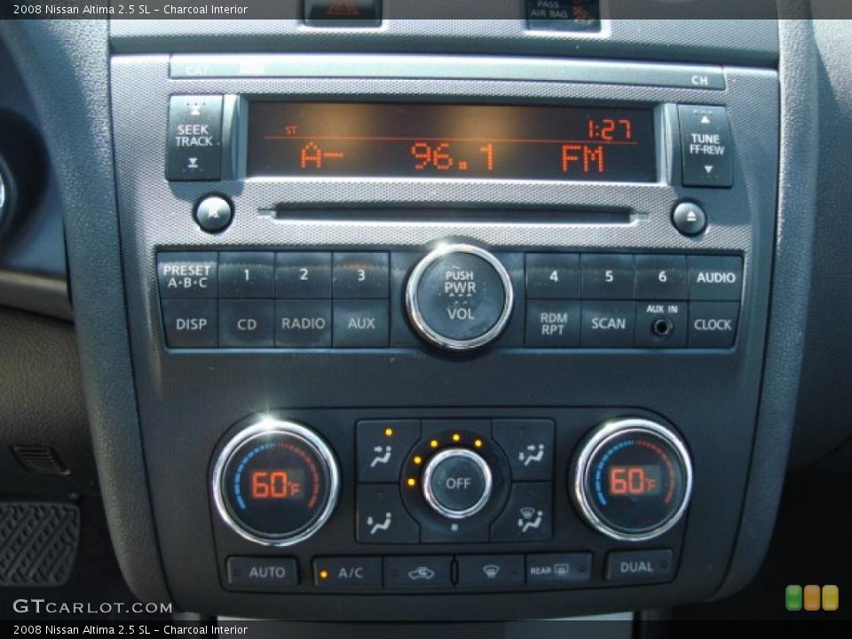 Charcoal Interior Controls for the 2008 Nissan Altima 2.5 SL #47675095