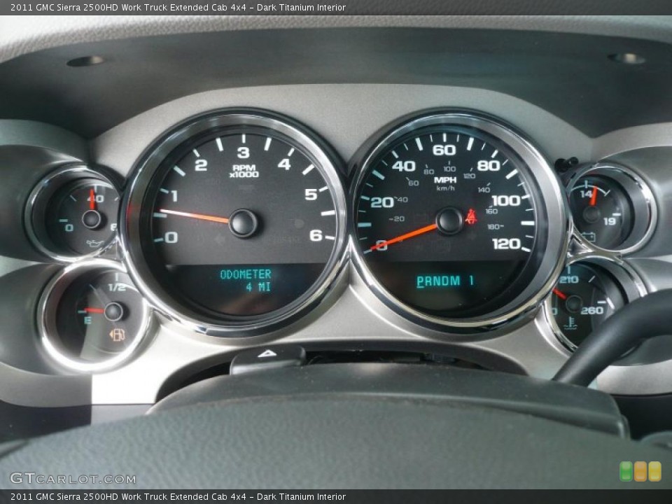 Dark Titanium Interior Gauges for the 2011 GMC Sierra 2500HD Work Truck Extended Cab 4x4 #47675353