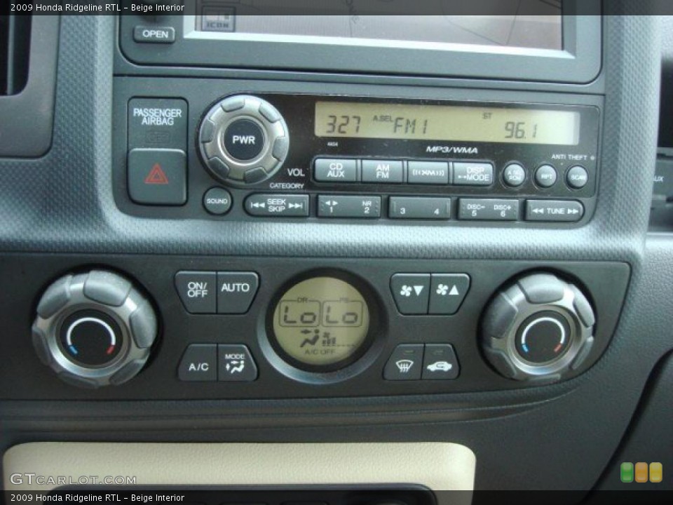 Beige Interior Controls for the 2009 Honda Ridgeline RTL #47675884