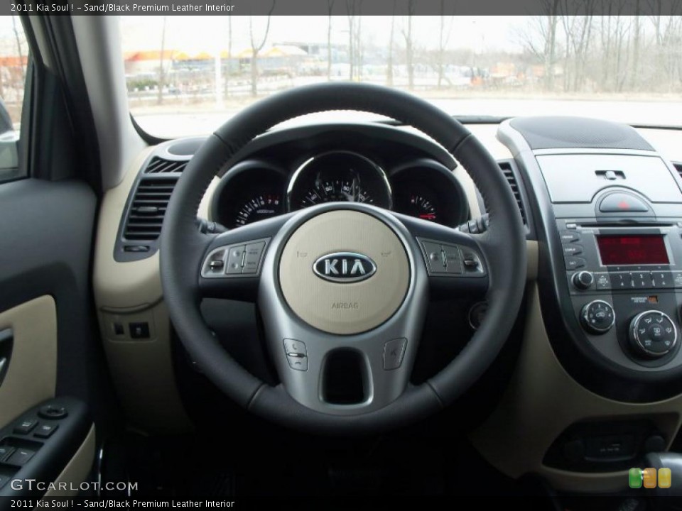 Sand/Black Premium Leather Interior Steering Wheel for the 2011 Kia Soul ! #47678233