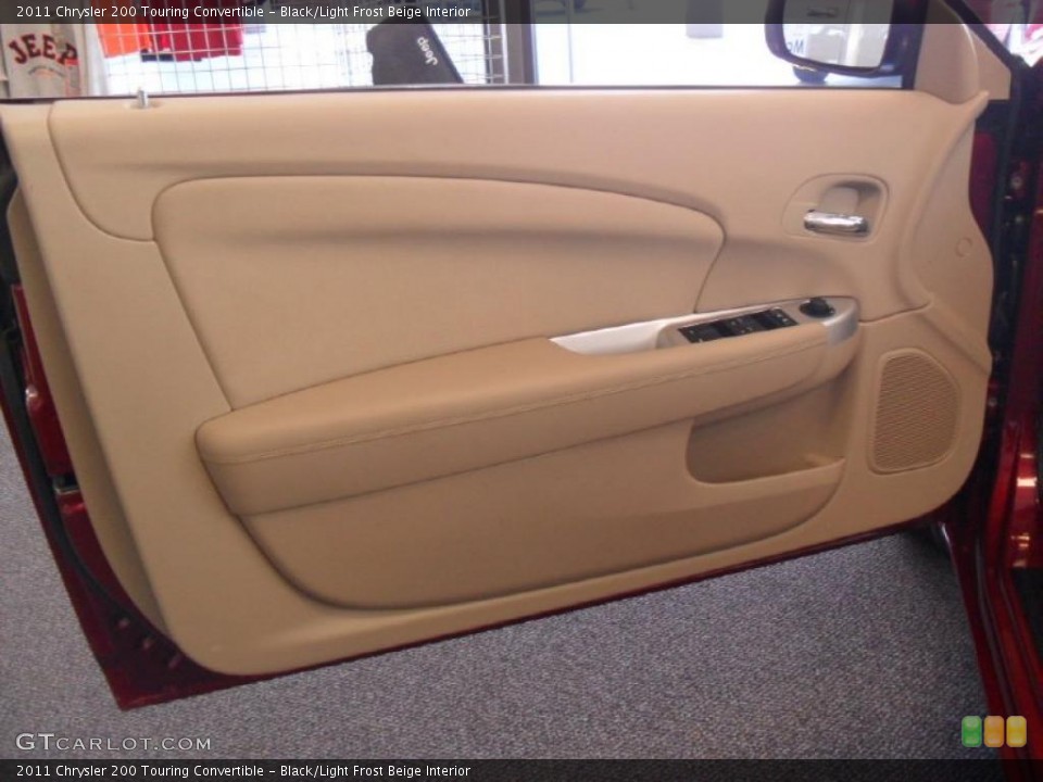 Black/Light Frost Beige Interior Door Panel for the 2011 Chrysler 200 Touring Convertible #47679946
