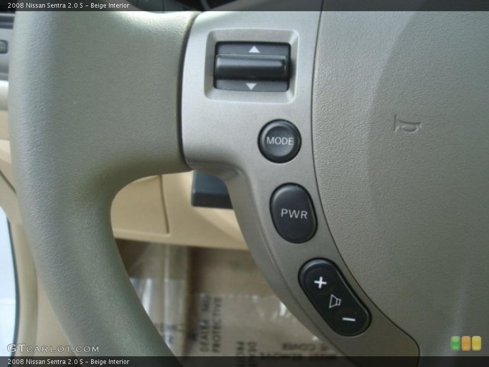 Beige Interior Controls for the 2008 Nissan Sentra 2.0 S #47680945