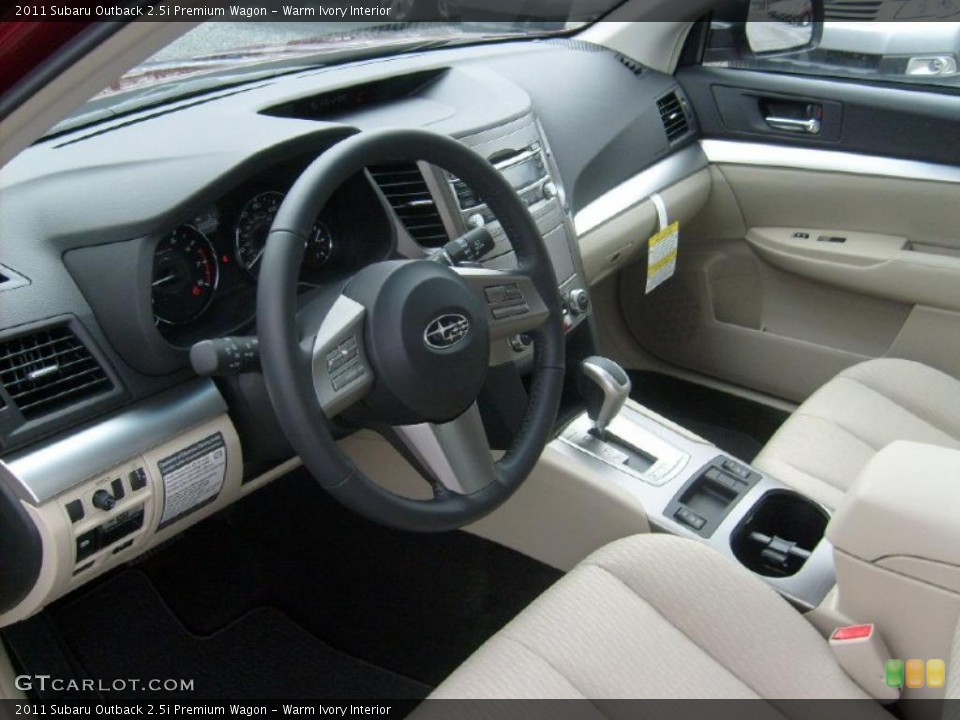 Warm Ivory Interior Prime Interior for the 2011 Subaru Outback 2.5i Premium Wagon #47685589
