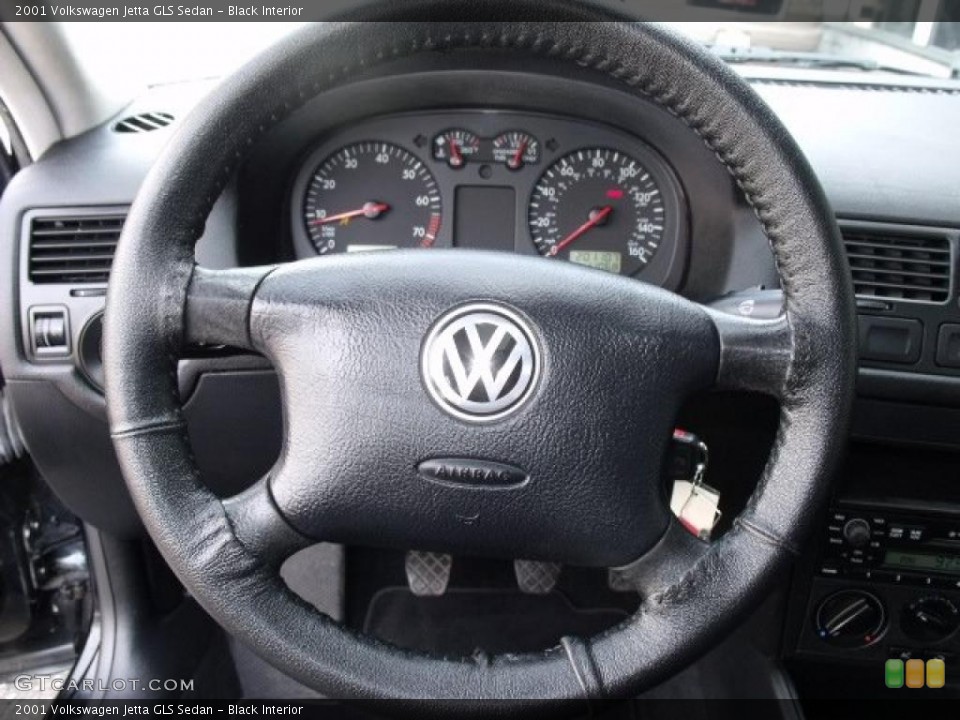 Black Interior Steering Wheel for the 2001 Volkswagen Jetta GLS Sedan #47688346