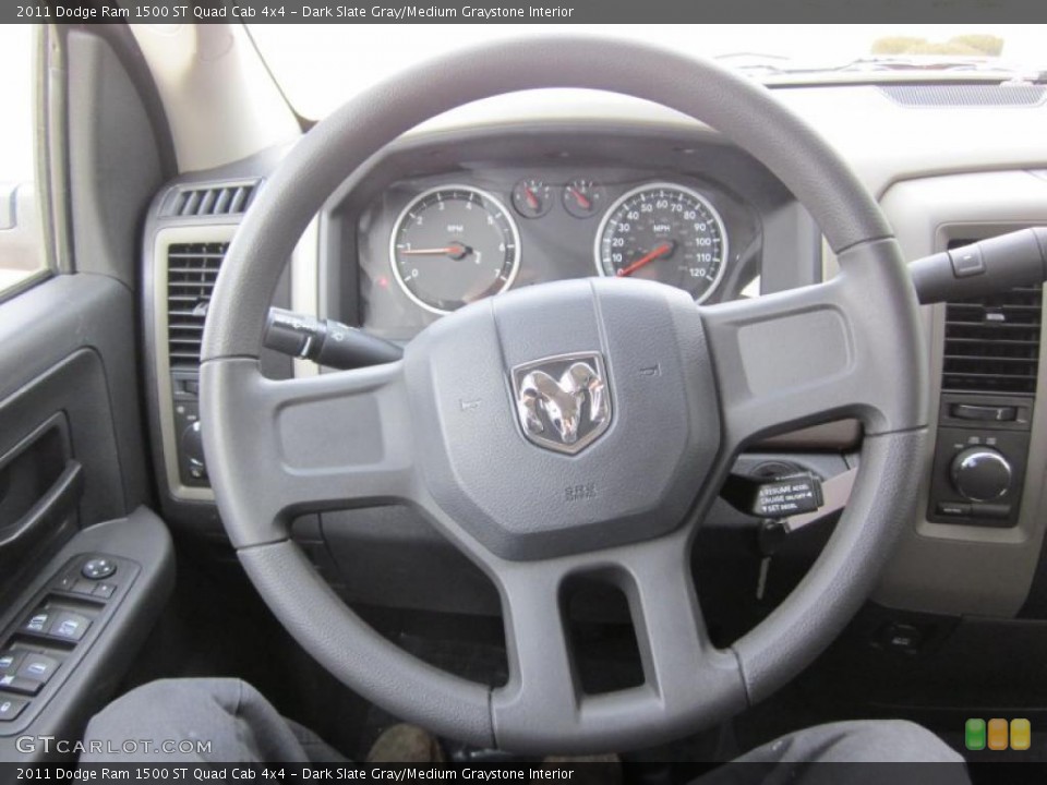 Dark Slate Gray/Medium Graystone Interior Steering Wheel for the 2011 Dodge Ram 1500 ST Quad Cab 4x4 #47689311
