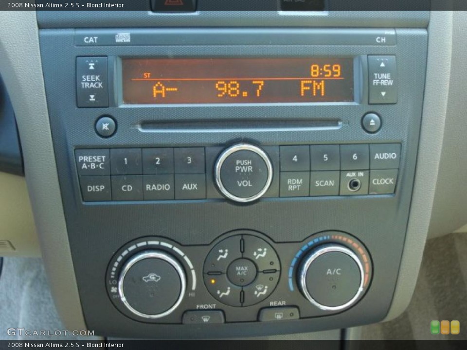 Blond Interior Controls for the 2008 Nissan Altima 2.5 S #47689620