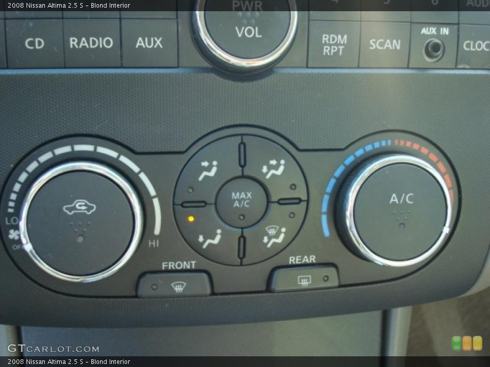 Blond Interior Controls for the 2008 Nissan Altima 2.5 S #47689635