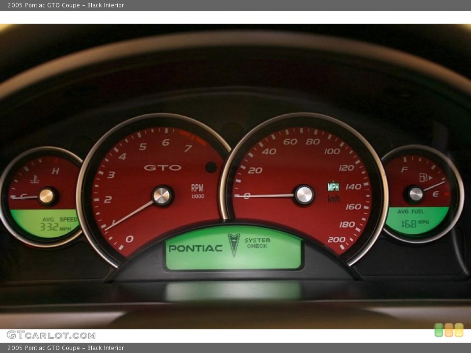 Black Interior Gauges for the 2005 Pontiac GTO Coupe #47690226
