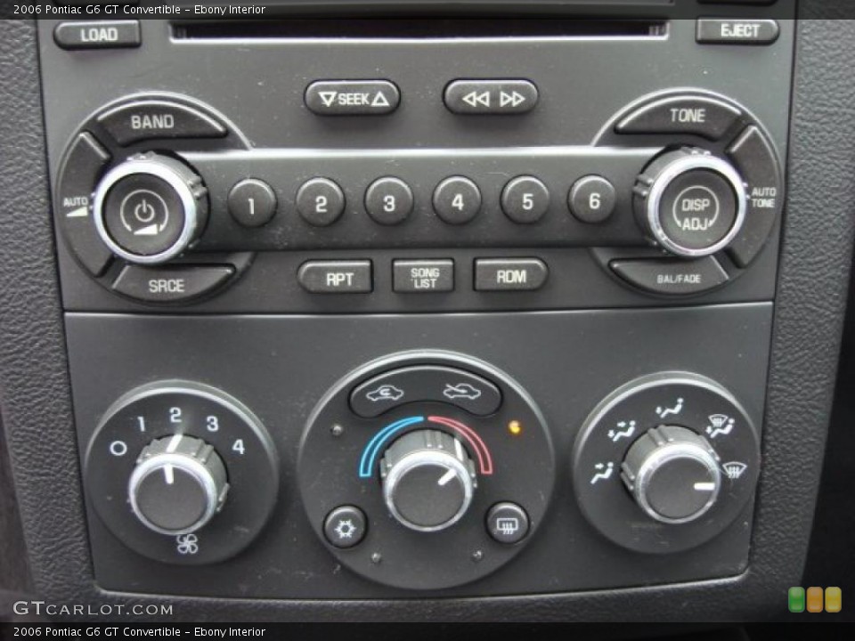 Ebony Interior Controls for the 2006 Pontiac G6 GT Convertible #47690883