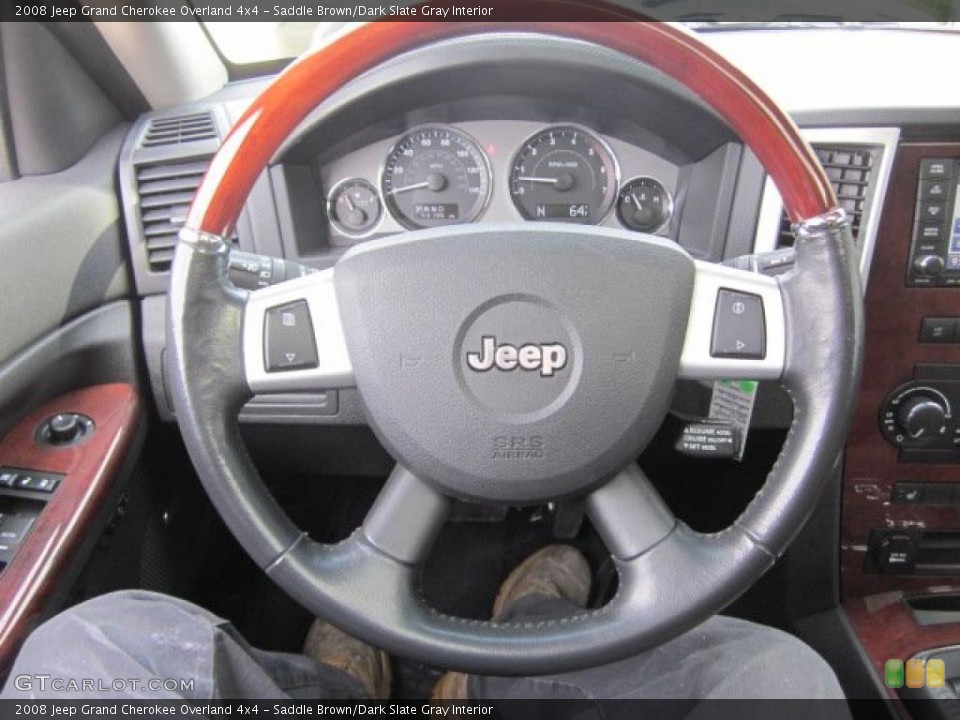 Saddle Brown/Dark Slate Gray Interior Steering Wheel for the 2008 Jeep Grand Cherokee Overland 4x4 #47690904