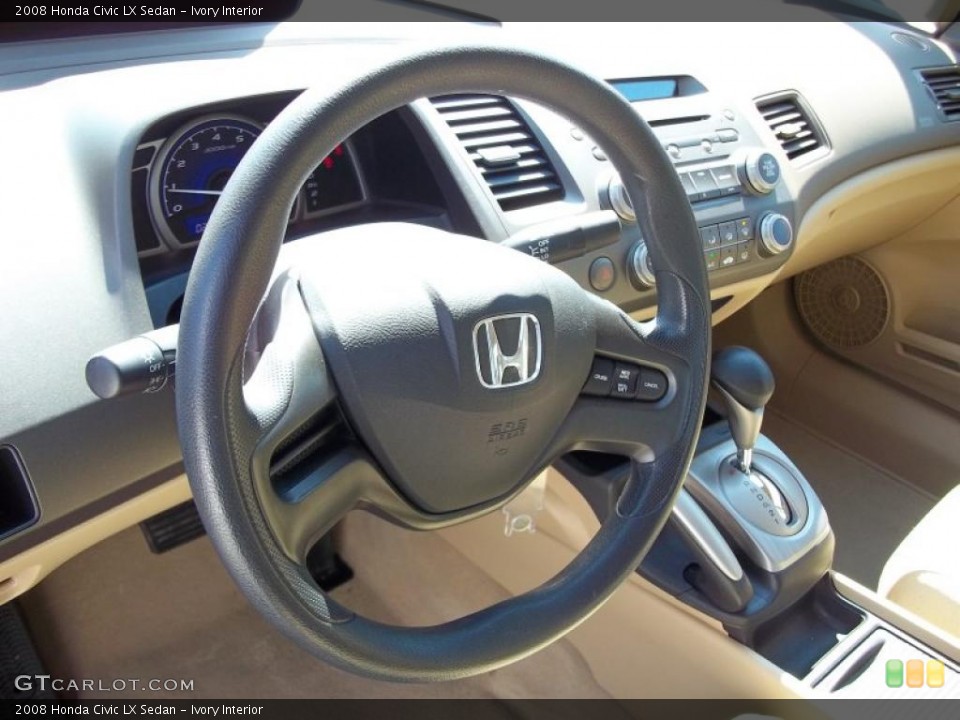 Ivory Interior Steering Wheel for the 2008 Honda Civic LX Sedan #47694522