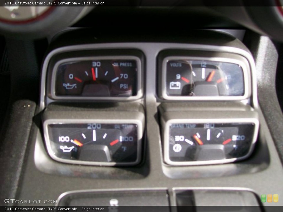Beige Interior Gauges for the 2011 Chevrolet Camaro LT/RS Convertible #47697807