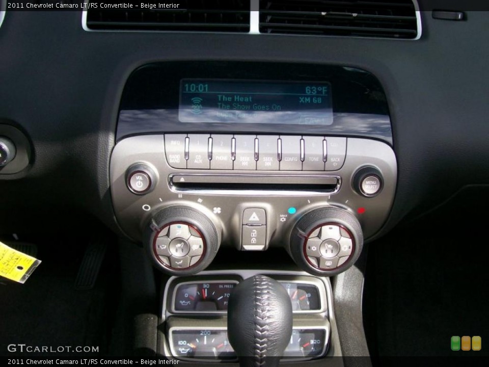 Beige Interior Controls for the 2011 Chevrolet Camaro LT/RS Convertible #47697810