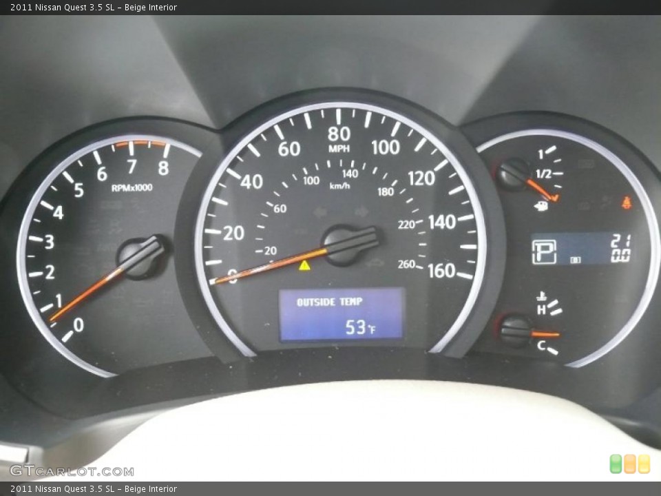 Beige Interior Gauges for the 2011 Nissan Quest 3.5 SL #47708642