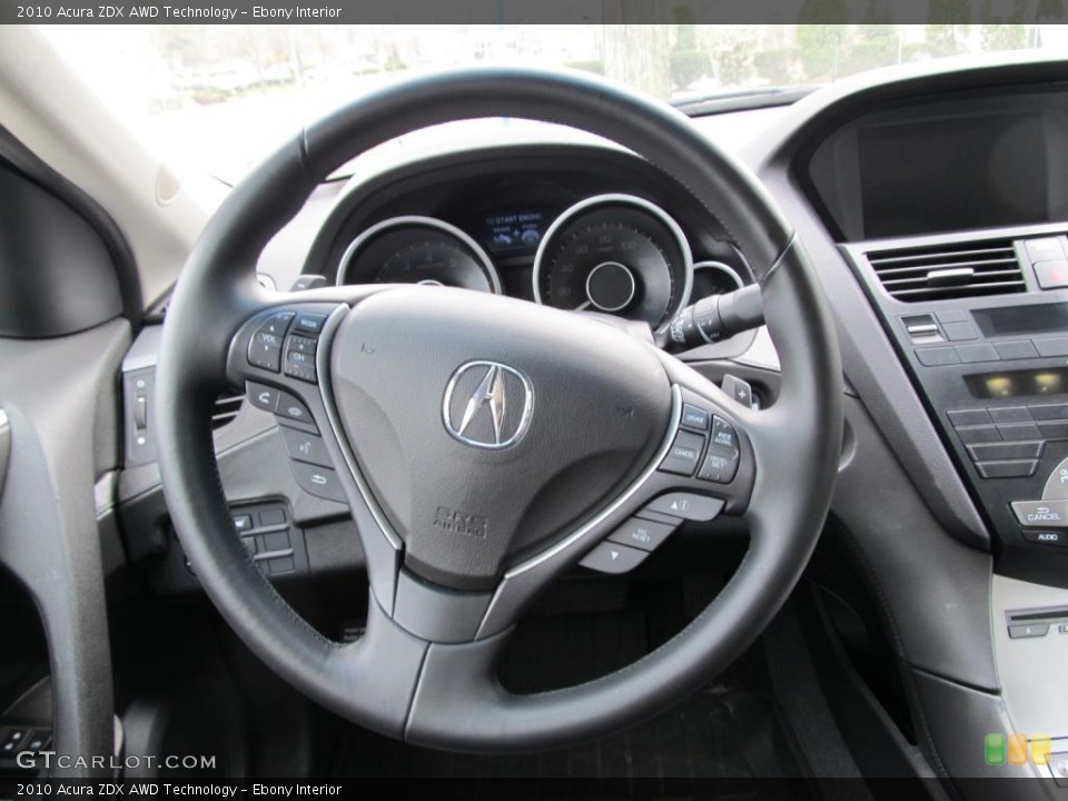 Ebony Interior Steering Wheel for the 2010 Acura ZDX AWD Technology #47709038