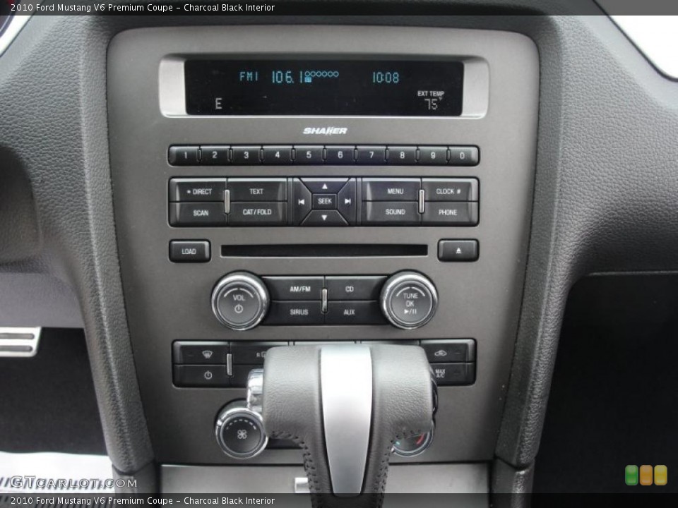 Charcoal Black Interior Controls for the 2010 Ford Mustang V6 Premium Coupe #47710773