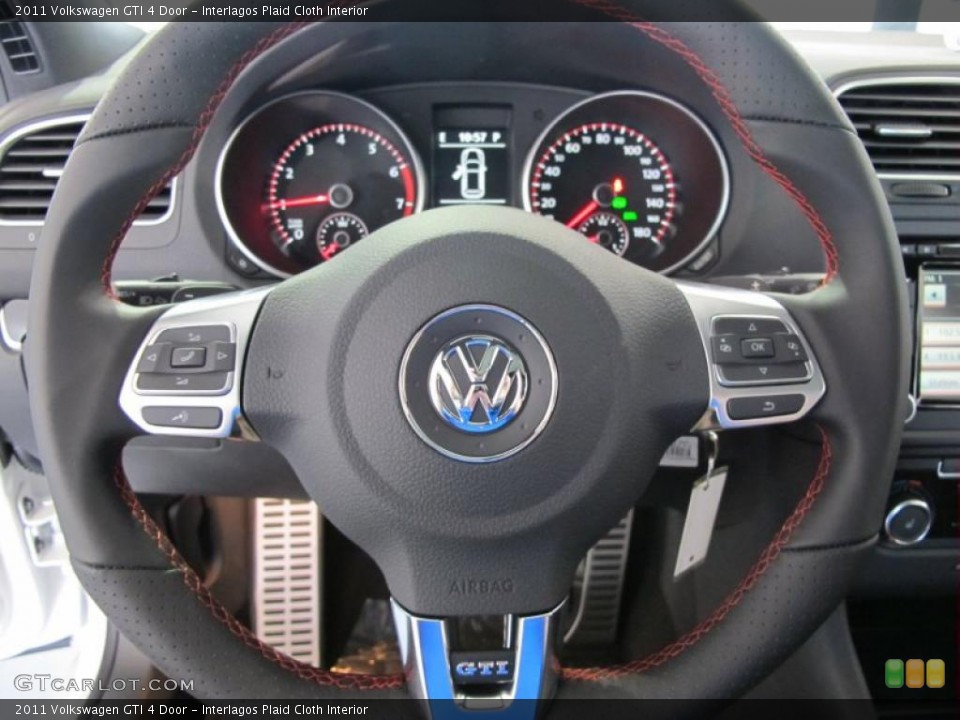 Interlagos Plaid Cloth Interior Steering Wheel for the 2011 Volkswagen GTI 4 Door #47713317