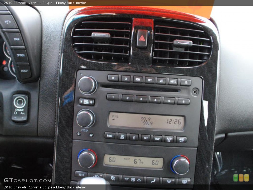 Ebony Black Interior Controls for the 2010 Chevrolet Corvette Coupe #47718866