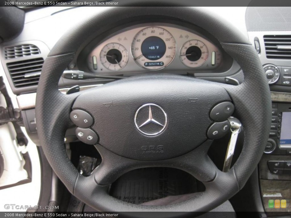 Sahara Beige/Black Interior Steering Wheel for the 2008 Mercedes-Benz E 550 Sedan #47719511