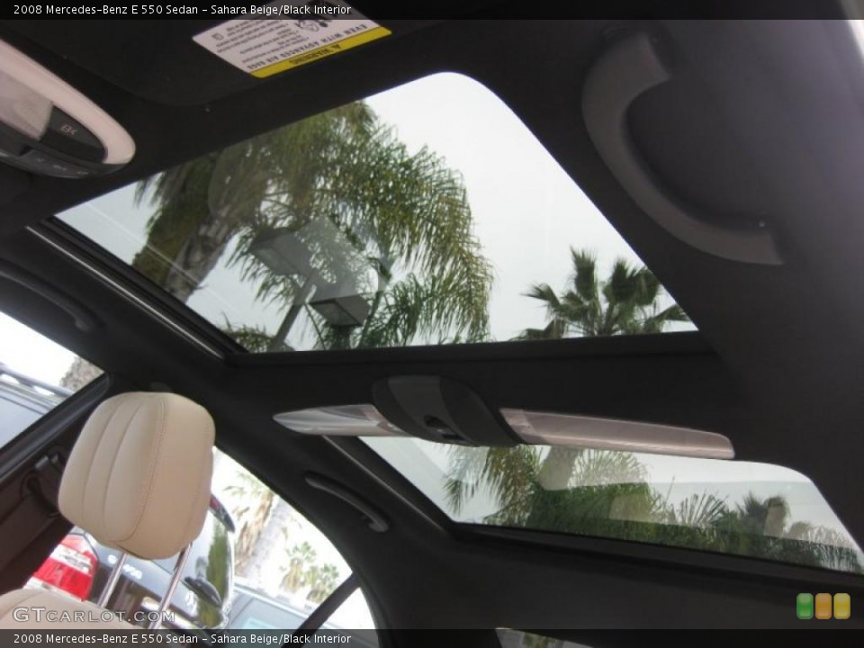 Sahara Beige/Black Interior Sunroof for the 2008 Mercedes-Benz E 550 Sedan #47719520