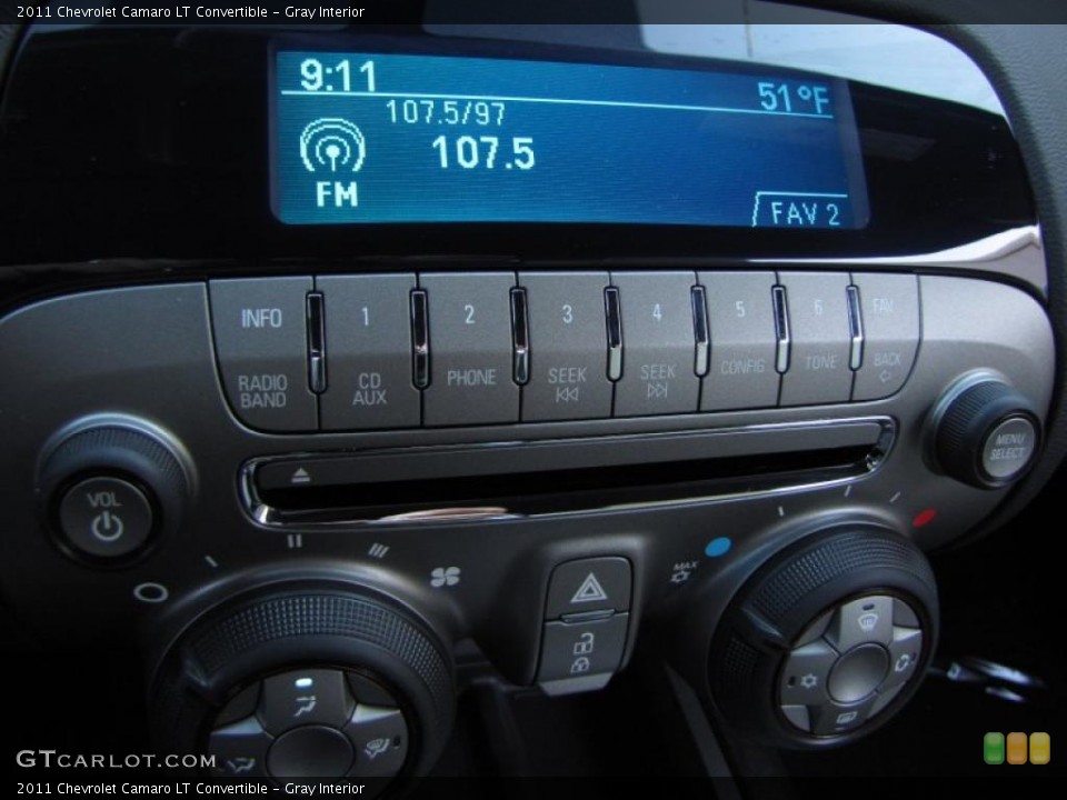 Gray Interior Controls for the 2011 Chevrolet Camaro LT Convertible #47724698