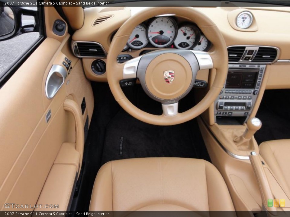 Sand Beige Interior Steering Wheel for the 2007 Porsche 911 Carrera S Cabriolet #47728995
