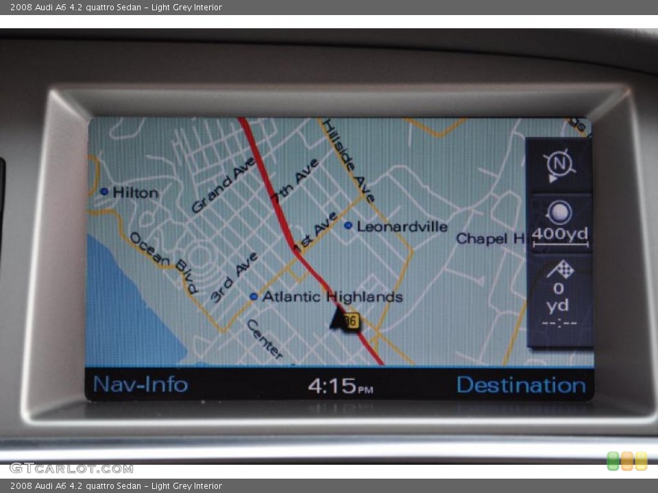 Light Grey Interior Navigation for the 2008 Audi A6 4.2 quattro Sedan #47734549