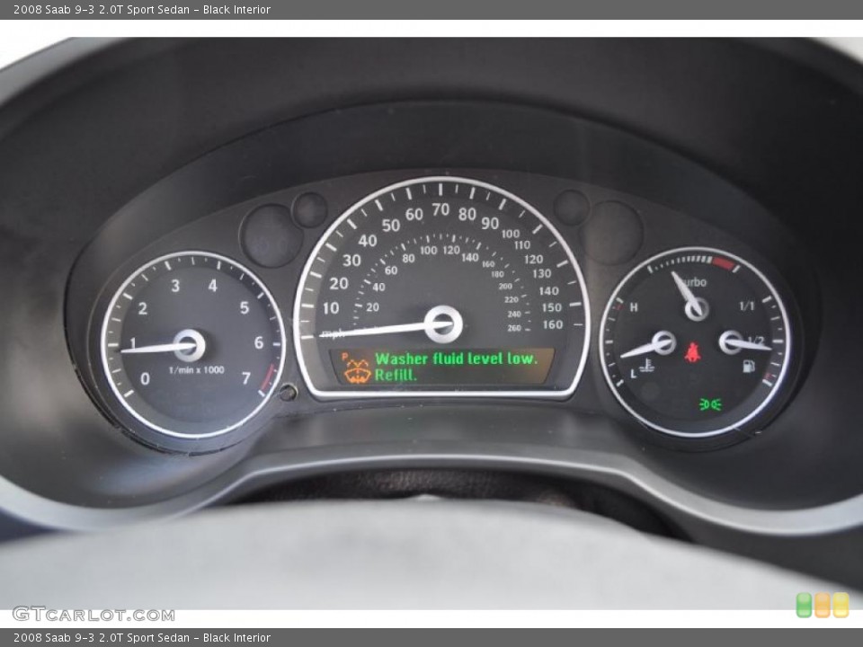 Black Interior Gauges for the 2008 Saab 9-3 2.0T Sport Sedan #47735107