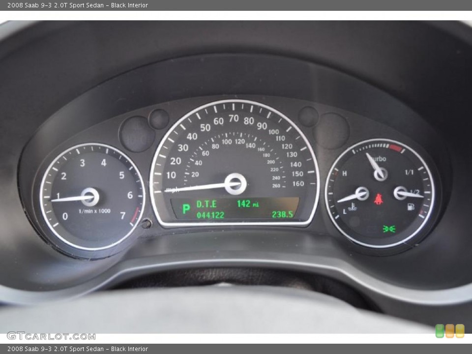 Black Interior Gauges for the 2008 Saab 9-3 2.0T Sport Sedan #47735116