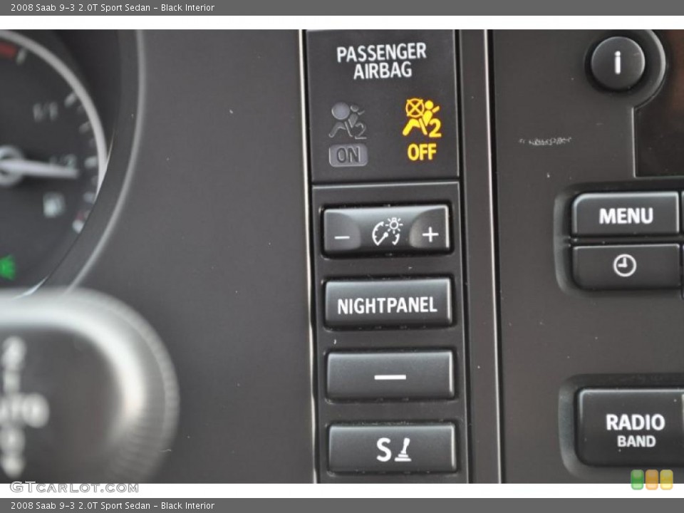 Black Interior Controls for the 2008 Saab 9-3 2.0T Sport Sedan #47735161