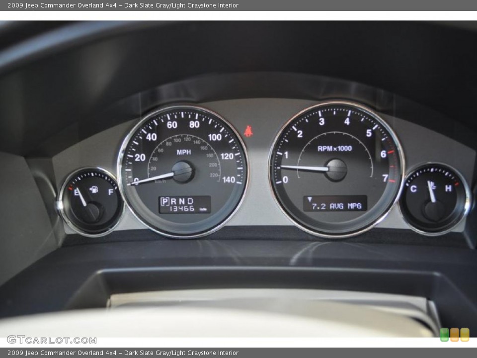 Dark Slate Gray/Light Graystone Interior Gauges for the 2009 Jeep Commander Overland 4x4 #47735890