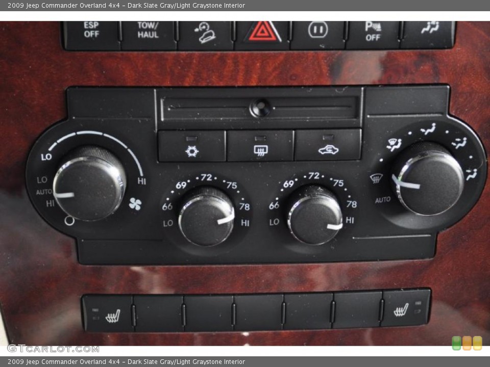 Dark Slate Gray/Light Graystone Interior Controls for the 2009 Jeep Commander Overland 4x4 #47735944