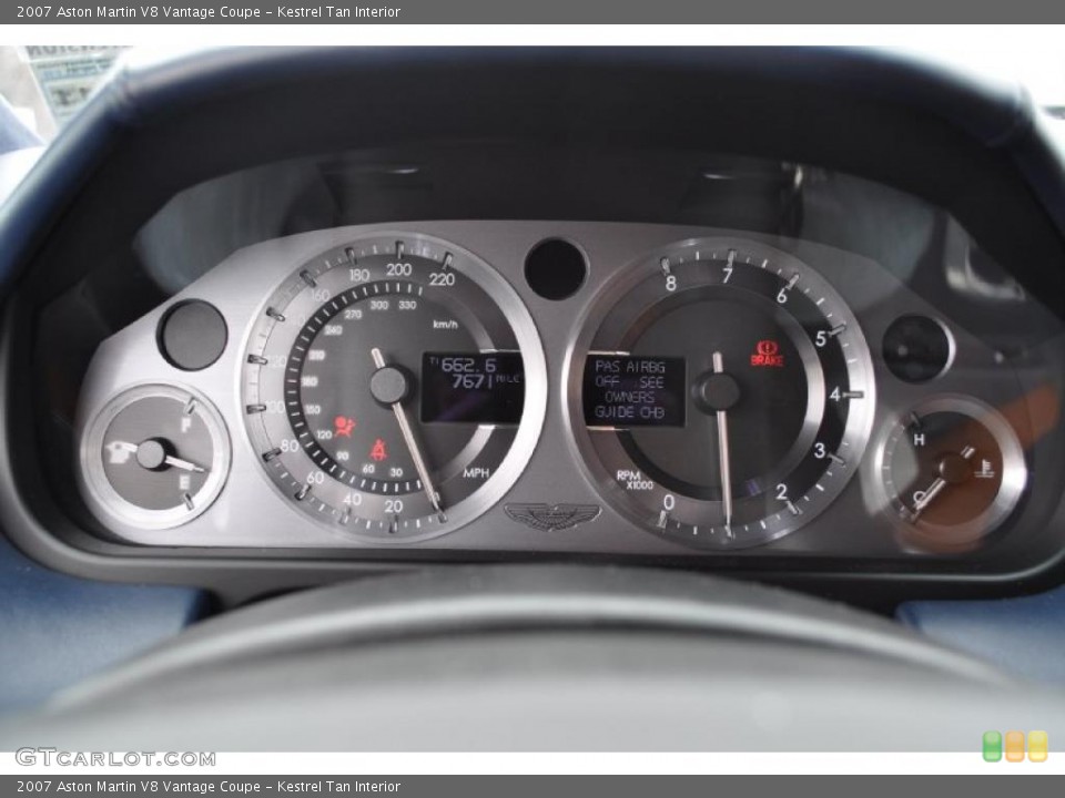 Kestrel Tan Interior Gauges for the 2007 Aston Martin V8 Vantage Coupe #47736445