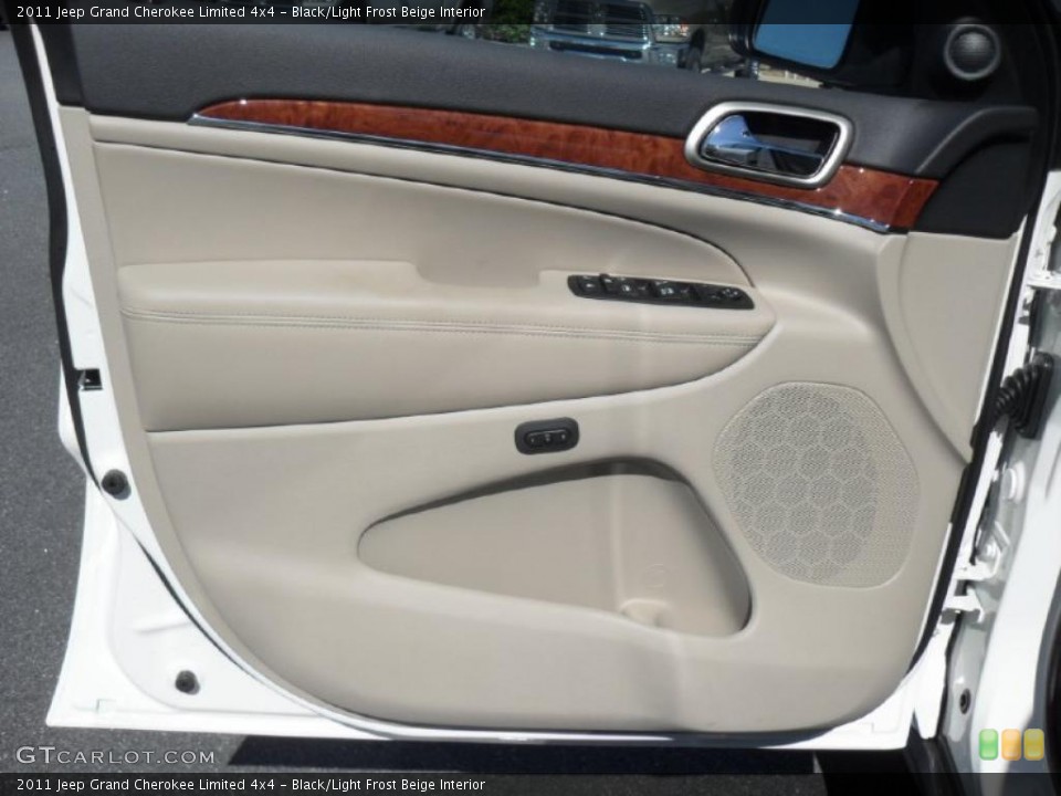 Black/Light Frost Beige Interior Door Panel for the 2011 Jeep Grand Cherokee Limited 4x4 #47738407