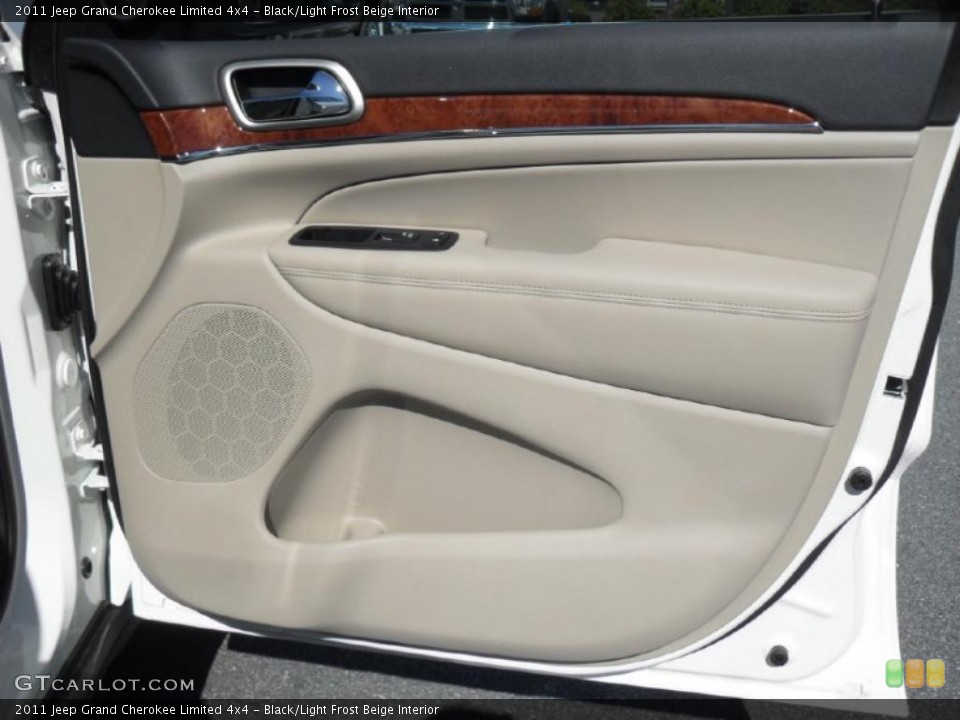Black/Light Frost Beige Interior Door Panel for the 2011 Jeep Grand Cherokee Limited 4x4 #47738647