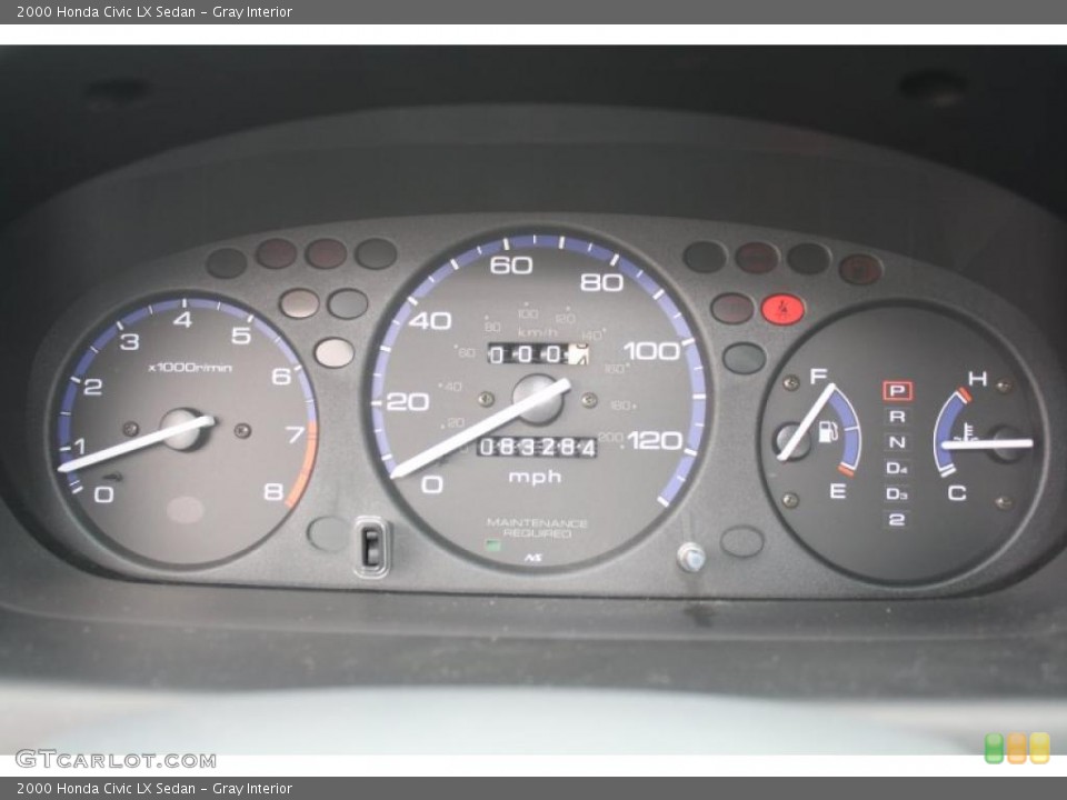 Gray Interior Gauges for the 2000 Honda Civic LX Sedan #47741707