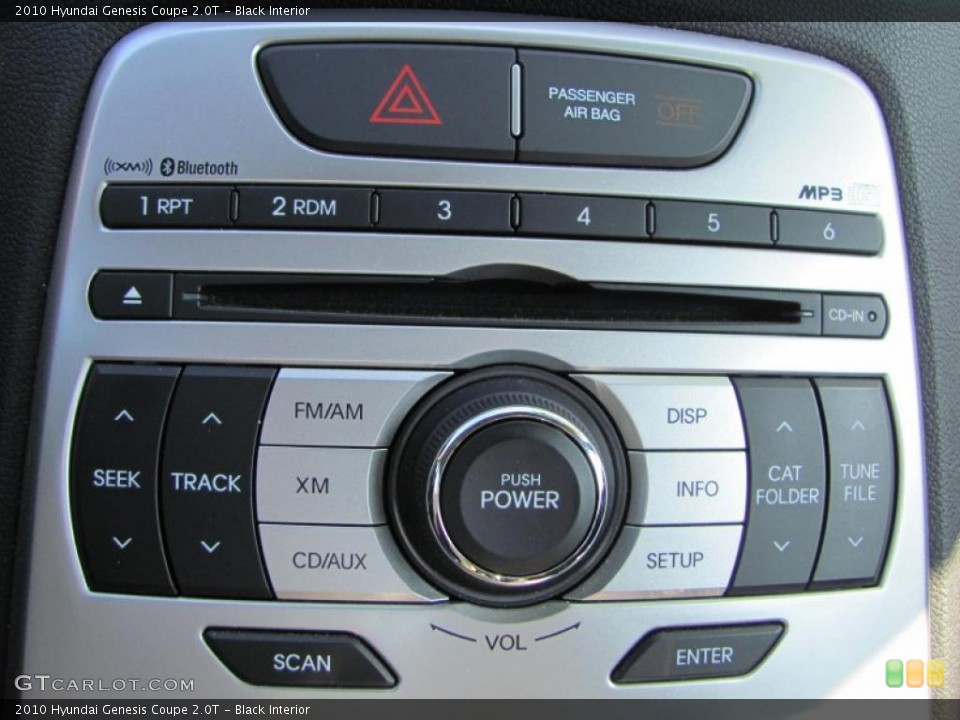 Black Interior Controls for the 2010 Hyundai Genesis Coupe 2.0T #47742043