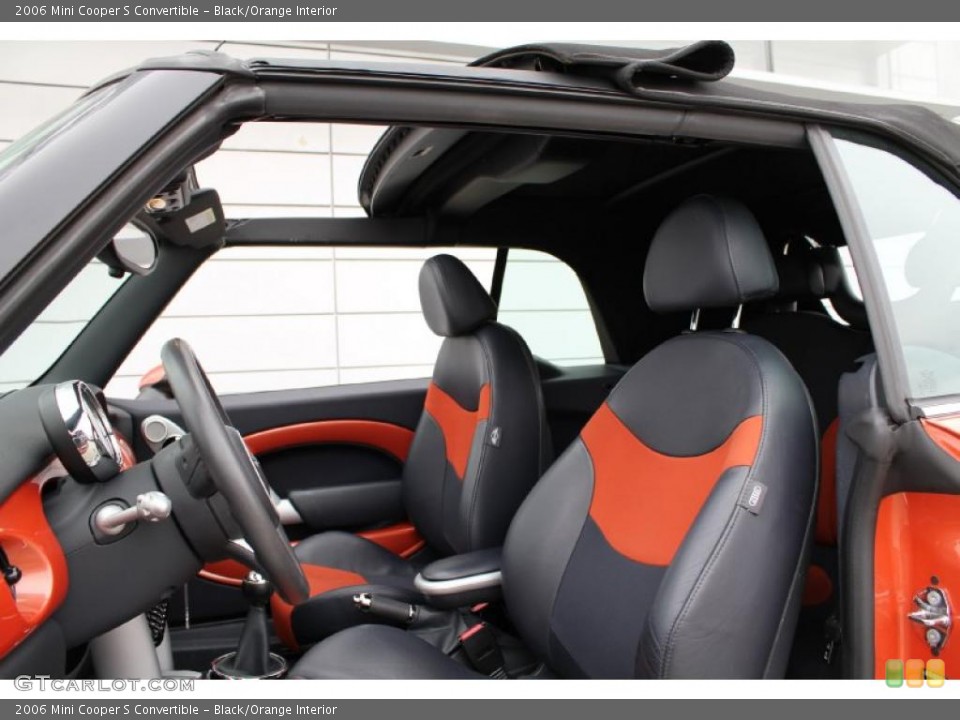 Black/Orange Interior Photo for the 2006 Mini Cooper S Convertible #47751884