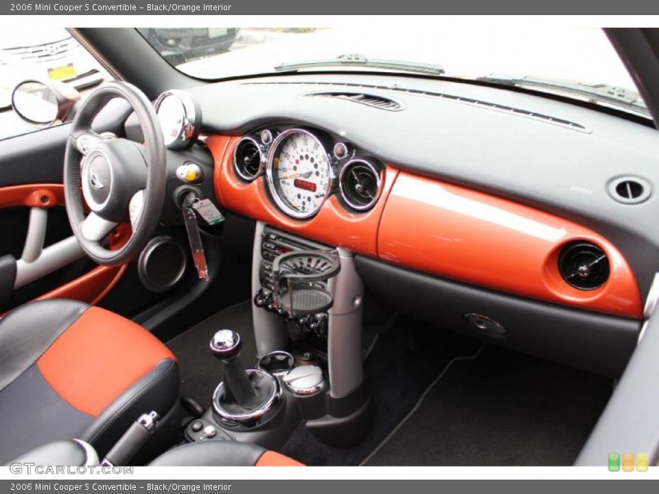 Black/Orange Interior Dashboard for the 2006 Mini Cooper S Convertible #47751947