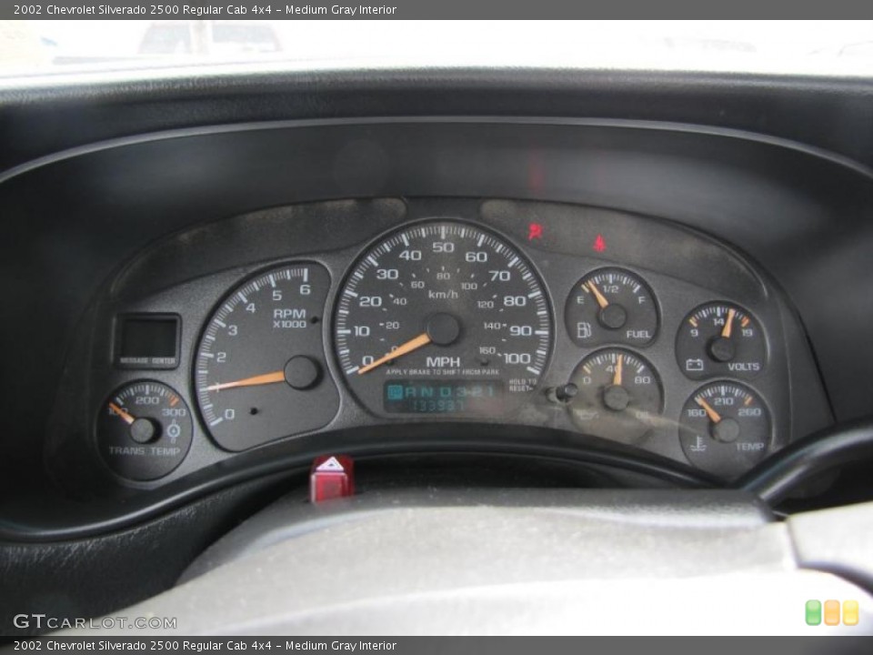 Medium Gray Interior Gauges for the 2002 Chevrolet Silverado 2500 Regular Cab 4x4 #47752454