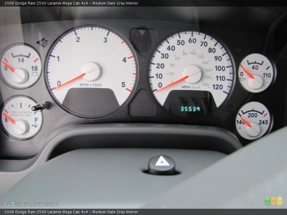 Medium Slate Gray Interior Gauges for the 2008 Dodge Ram 2500 Laramie Mega Cab 4x4 #47753534