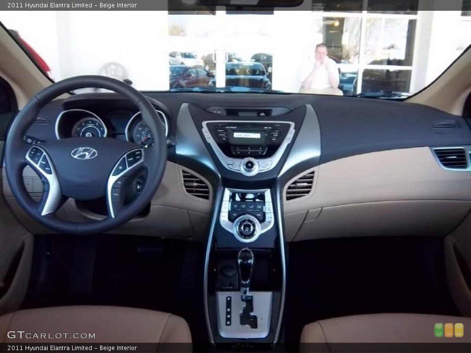 Beige Interior Dashboard for the 2011 Hyundai Elantra Limited #47755061