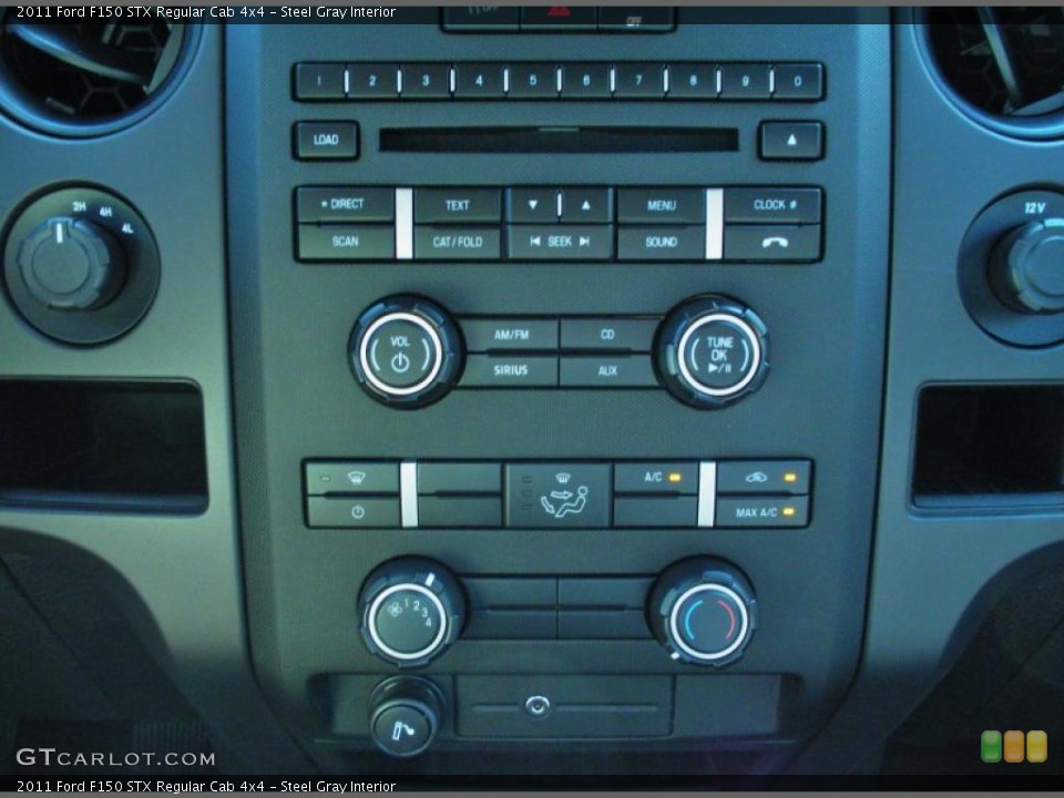 Steel Gray Interior Controls for the 2011 Ford F150 STX Regular Cab 4x4 #47774568
