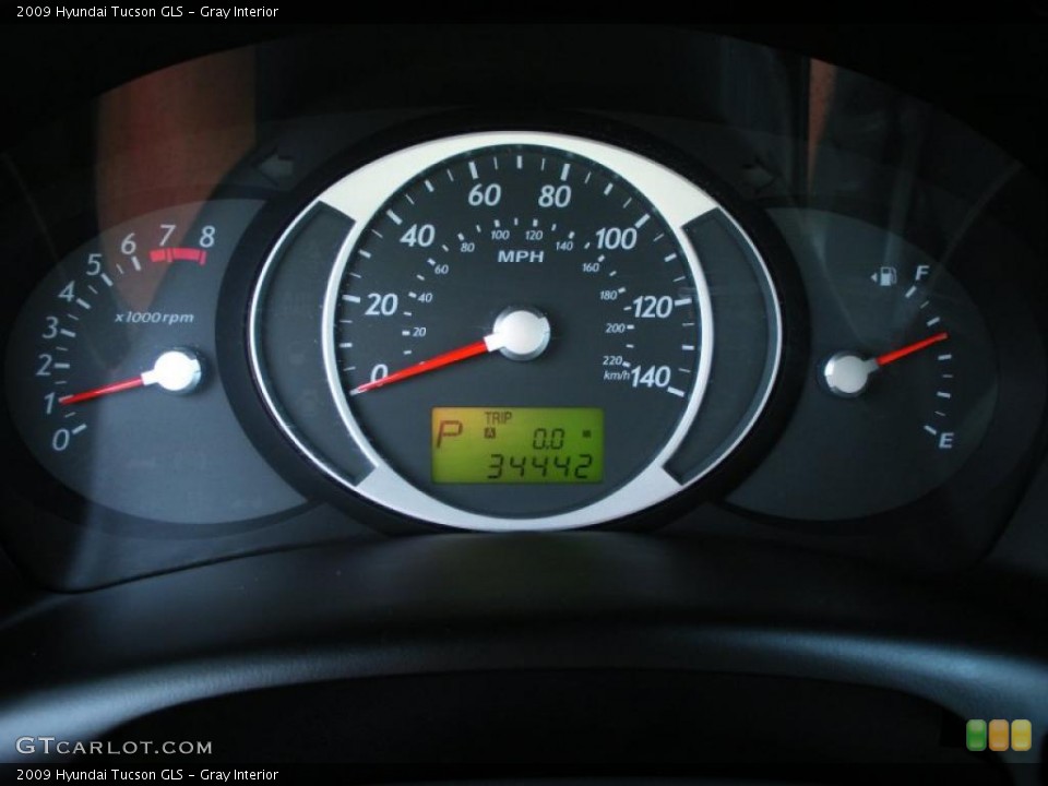 Gray Interior Gauges for the 2009 Hyundai Tucson GLS #47779035