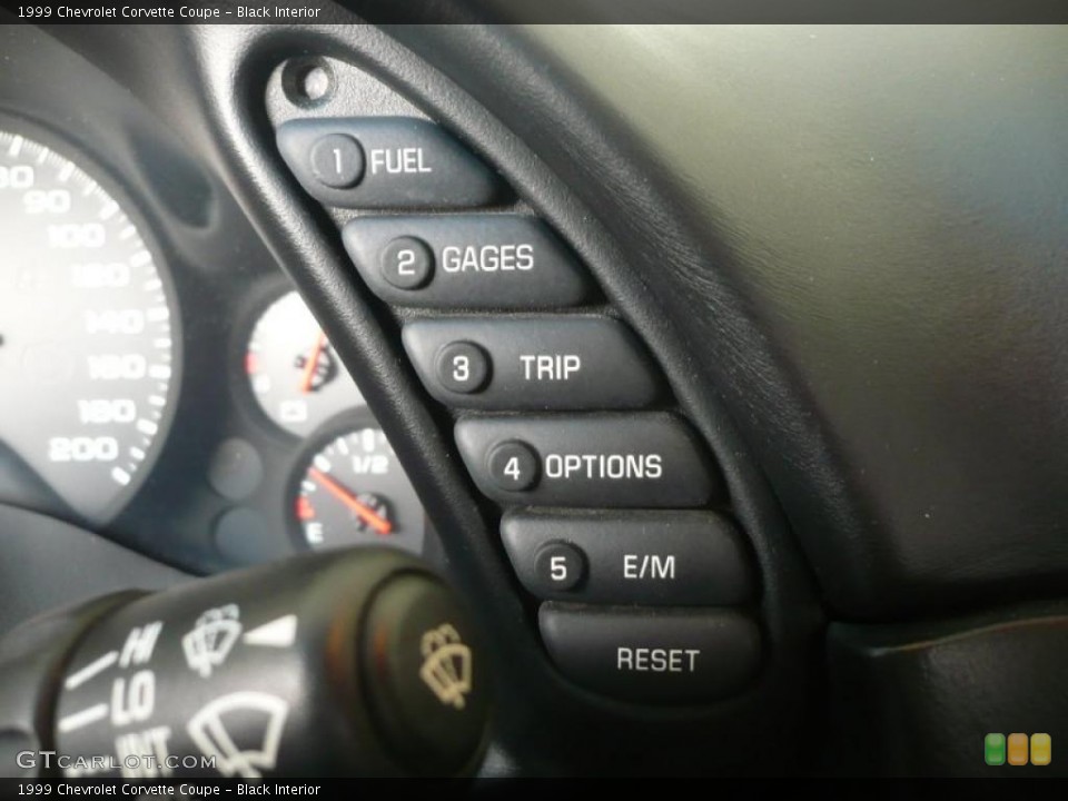 Black Interior Controls for the 1999 Chevrolet Corvette Coupe #47782866